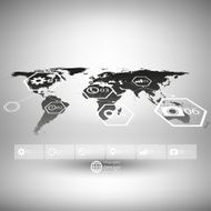 World map in perspective infographic vector template for business design