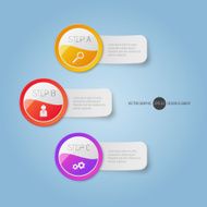 Modern round buttons and banners with text