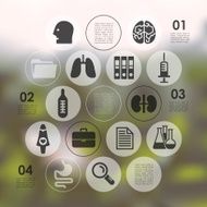 medical infographic with unfocused background N13