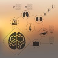 medical infographic with unfocused background N14