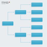 Corporate organization chart template with rectangle elements N3