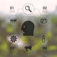 business infographic with unfocused background N75