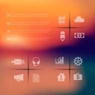 business infographic with unfocused background N80