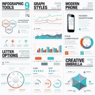 Modern statistics and info graphic vector elements for business