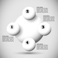 Infographics with group of flying balls