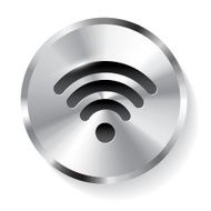 Circle Metal WIFI Button Icon