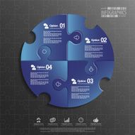 Abstract 3D puzzle infographic N13