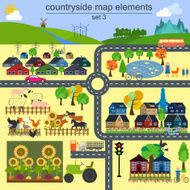 Contryside map elements for generating your own infographics N3