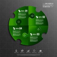 Abstract 3D puzzle infographic N14