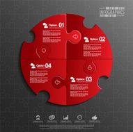 Abstract 3D puzzle infographic N15