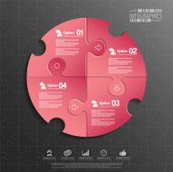 Abstract 3D puzzle infographic N16