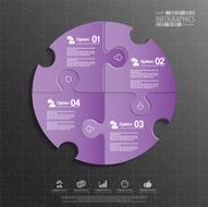 Abstract 3D puzzle infographic N17