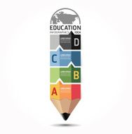 Abstract education infographic in pencil shape N2