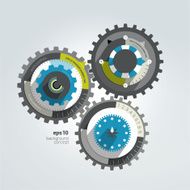 Cogwheel flat infographic diagram N2