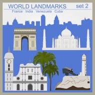 World landmarks icon set Elements for creating infographics