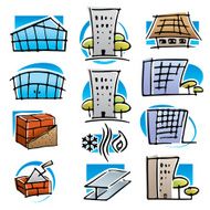 3d vector home icons design color set