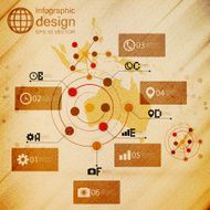 Australia map infographic design illustration wooden background vector