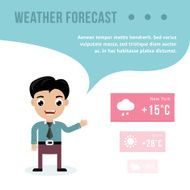 Weatherman giving a weather forecast