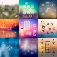 business infographic with unfocused background N84