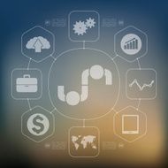 business infographic with unfocused background N85