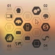 business infographic with unfocused background N87