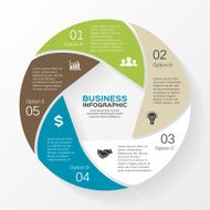 Vector circle infographic diagram 5 options