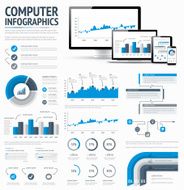 Information technology statistics infographic elements template vector EPS10 illustration N2
