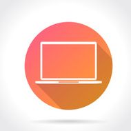 Flat Long Shadow Icon Of Laptop