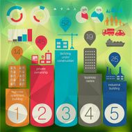 Eco city polygonal infographics