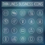 thin line business set icons Template web and mobile applications