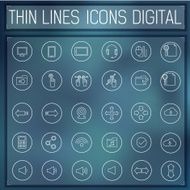thin line digital icons Template for web and mobile applications