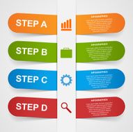 Vector abstract 3d paper sticker infographic