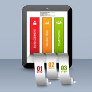 Abstract 3D business tablet infographic design template