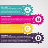 Infographic design style colorful gears