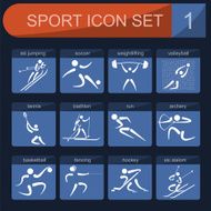 Sport icon set Flat style