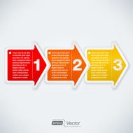One two three arrow illustration - Three easy steps