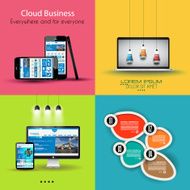 Flat Design Interface template for infogrphics