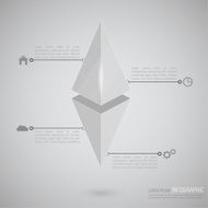 Volumetric hanging pyramid with pointers