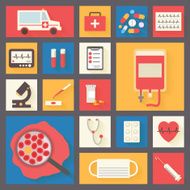 Medical icons vector set Blood transfusion
