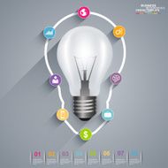 Infographics light bulb vector design template