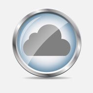 Cloud Glossy Icon Vector Illustration