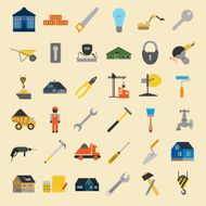 Set of house repair tools icons N2