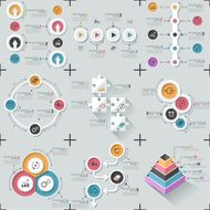 Set Of 9 Flat Minimal Infographics N5