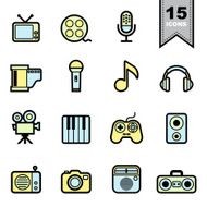 entertainment icons set N3