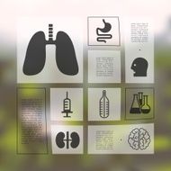 medical infographic with unfocused background N17