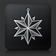 Black Square Button with Christmas Decoration Icon N3