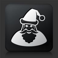 Black Square Button with Santa Clause Icon