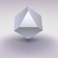 Cube with cropped center place for text