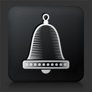 Black Square Button with Christmas Decoration Icon N6