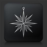 Black Square Button with Christmas Decoration Icon N8